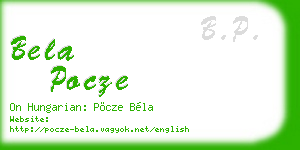 bela pocze business card
